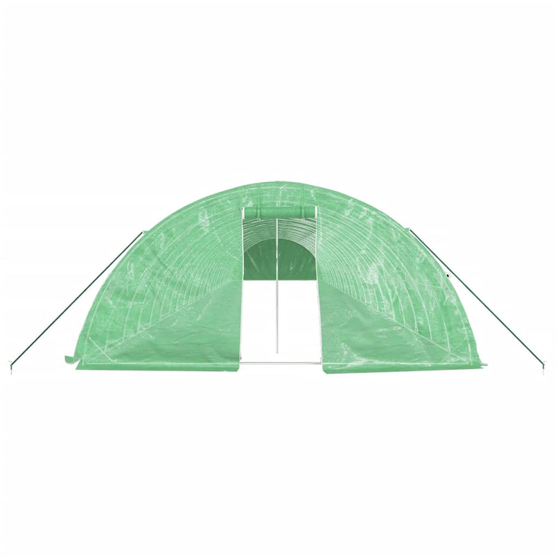 vidaXL zöld acélvázas melegház 120 m² 24 x 5 x 2,3 m