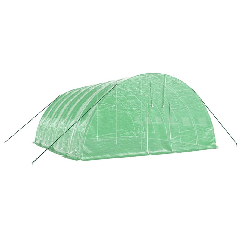 vidaXL zöld acélvázas melegház 36 m² 6 x 6 x 2,85 m