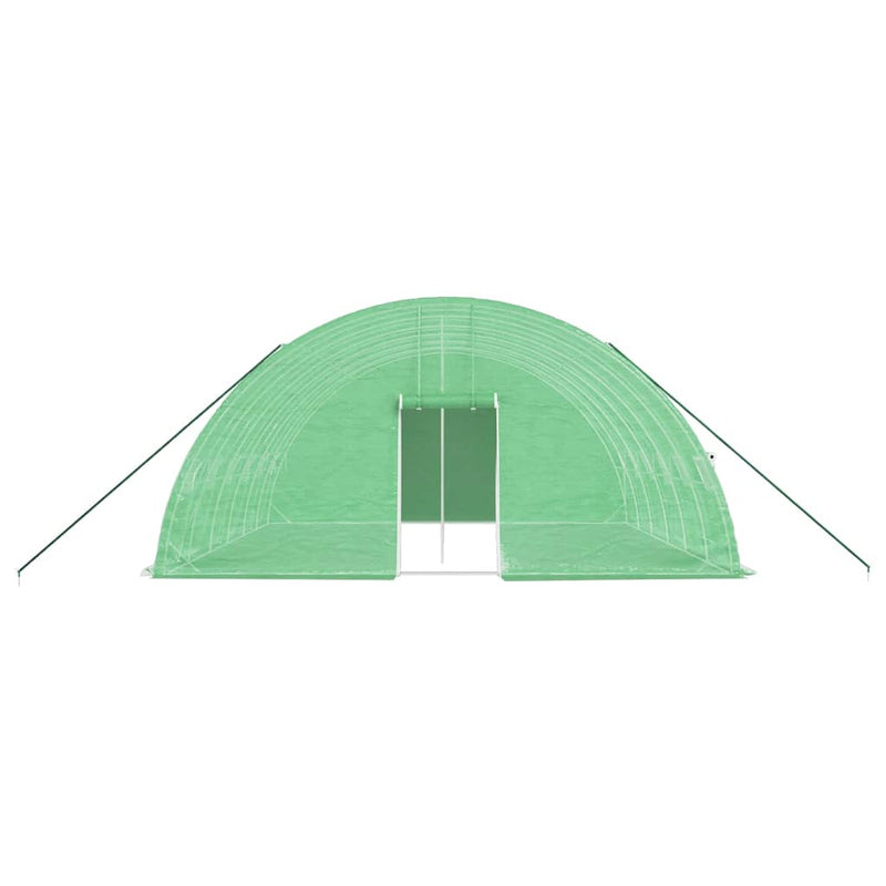 vidaXL zöld acélvázas melegház 36 m² 6 x 6 x 2,85 m