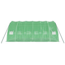 vidaXL zöld acélvázas melegház 36 m² 6 x 6 x 2,85 m