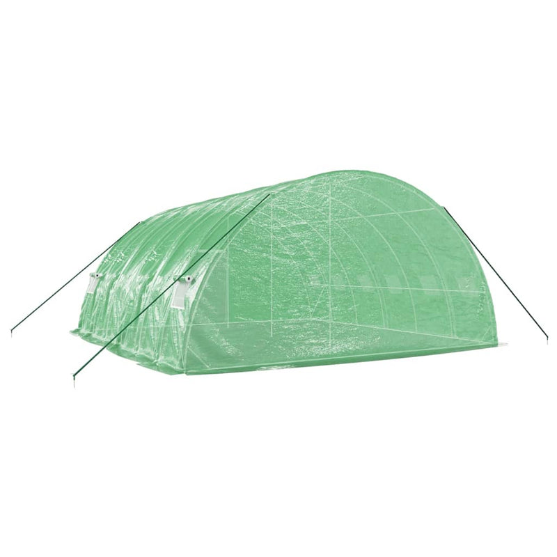 vidaXL zöld acélvázas melegház 36 m² 6 x 6 x 2,85 m