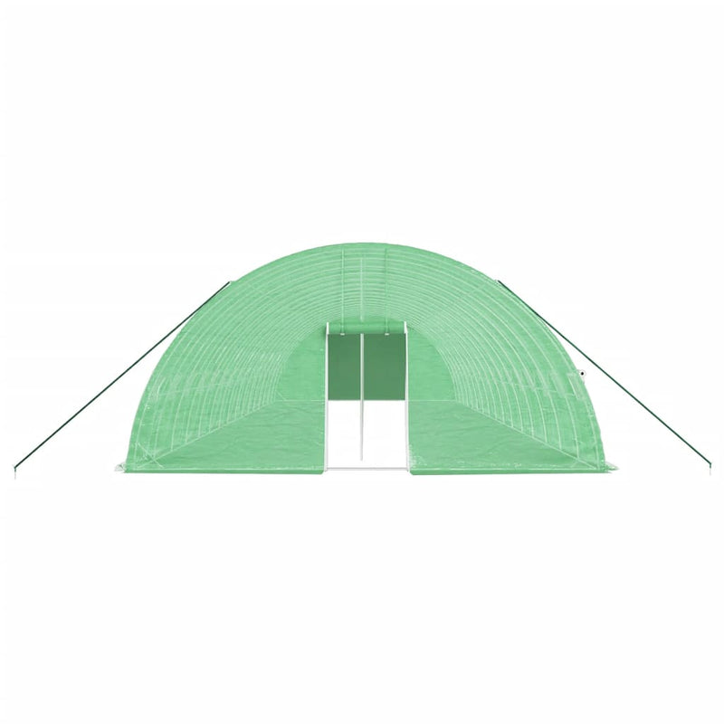 vidaXL zöld acélvázas melegház 96 m² 16 x 6 x 2,85 m