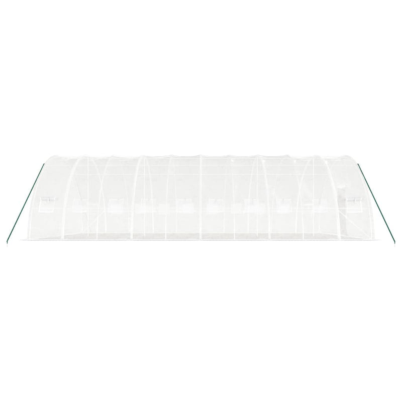 vidaXL fehér acélvázas melegház 60 m² 10 x 6 x 2,85 m