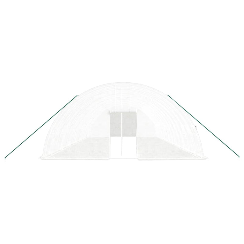 vidaXL fehér acélvázas melegház 84 m² 14x6x2,85 m