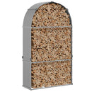 vidaXL világosszürke horganyzott acél rönktartó 120 x 45 x 210 cm