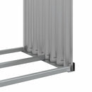 vidaXL világosszürke horganyzott acél rönktartó 120 x 45 x 100 cm