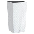 vidaXL kivehető belsővel rendelkező fehér virágtartó 11/26,5 l PP rattan