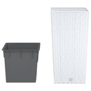 vidaXL kivehető belsővel rendelkező fehér virágtartó 11/26,5 l PP rattan