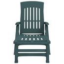 vidaXL zöld PP összecsukható napozóágy kerekekkel