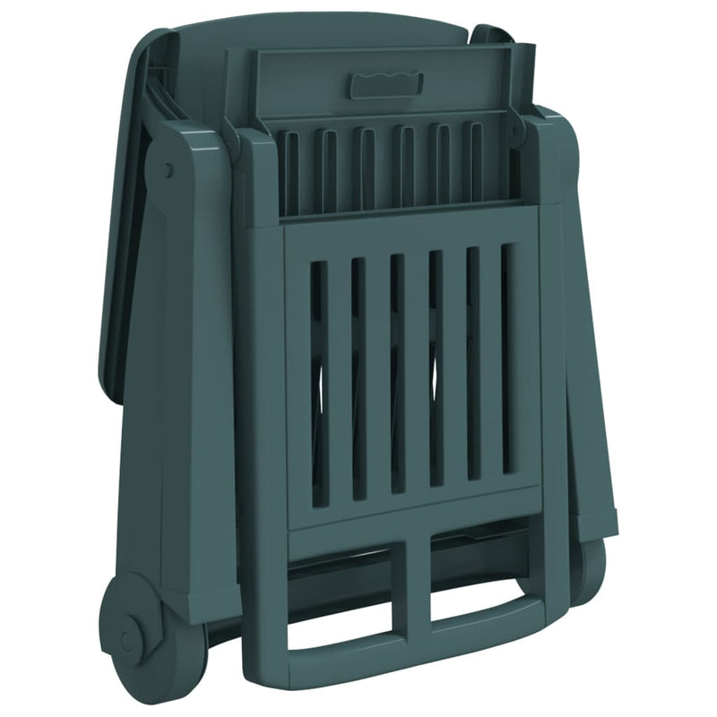 vidaXL zöld PP összecsukható napozóágy kerekekkel