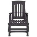 vidaXL antracitszürke PP összecsukható napozóágy kerekekkel
