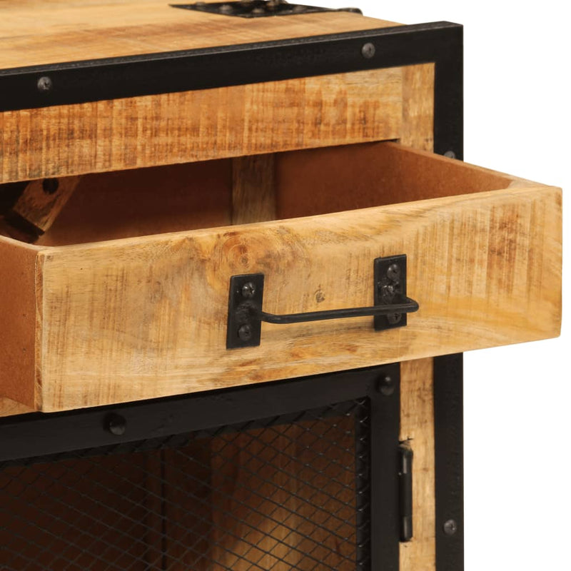 vidaXL tömör nyers mangófa tálalószekrény 80x30x65 cm