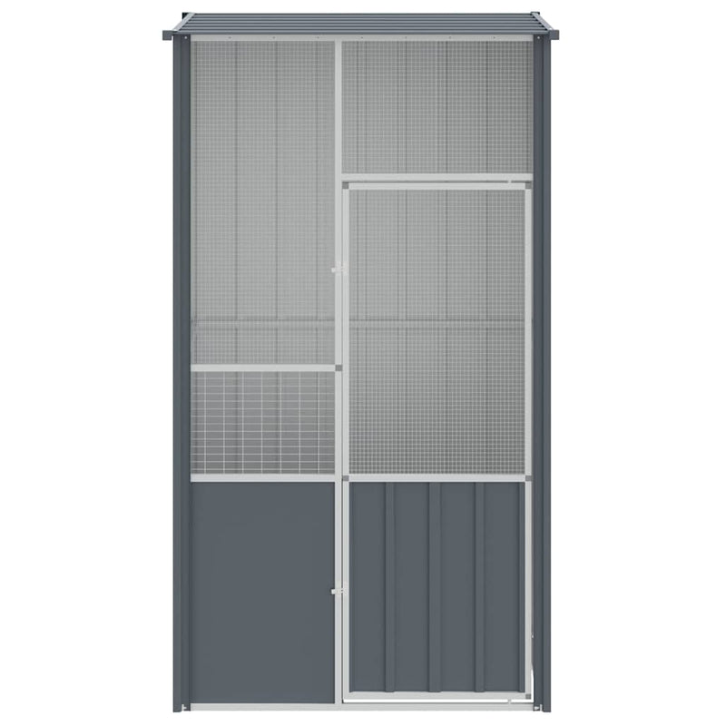 vidaXL antracitszürke horganyzott acél madárketrec 115 x 78 x 200 cm