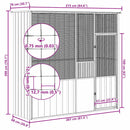 vidaXL antracitszürke horganyzott acél madárketrec 215x78x200 cm