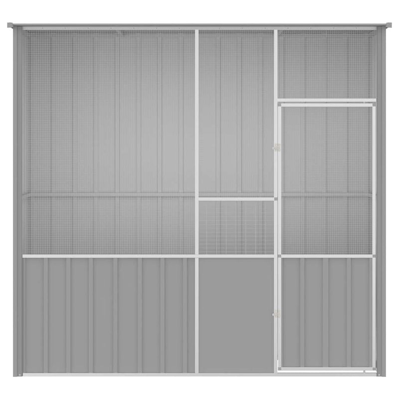 vidaXL szürke horganyzott acél madárketrec 215 x 78 x 200 cm