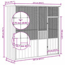 vidaXL szürke horganyzott acél madárketrec 215 x 78 x 200 cm