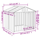 vidaXL fekete horganyzott acél kutyakennel tetővel 117x103x102 cm