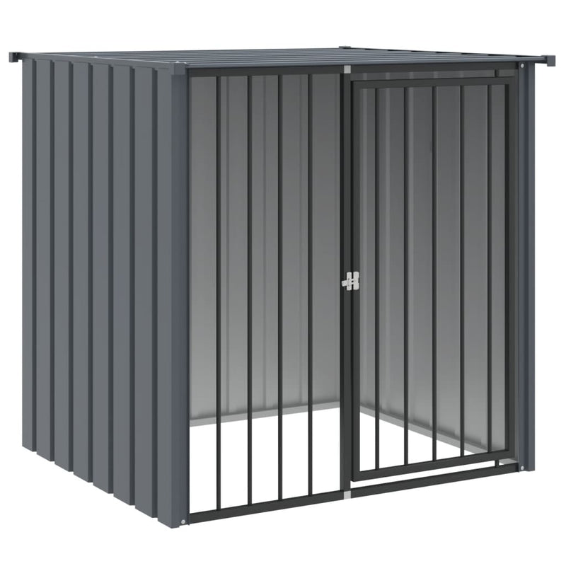 vidaXL fekete horganyzott acél kutyakennel tetővel 110x103x109 cm