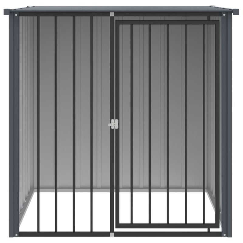 vidaXL fekete horganyzott acél kutyakennel tetővel 110x103x109 cm