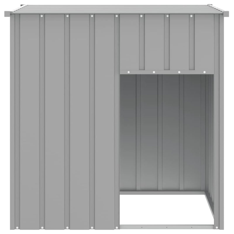 vidaXL világosszürke horganyzott acél kutyaház tetővel 110 x 103 x 109 cm