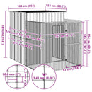 vidaXL világosszürke horganyzott acél tetős kutyakennel 165x251x181 cm
