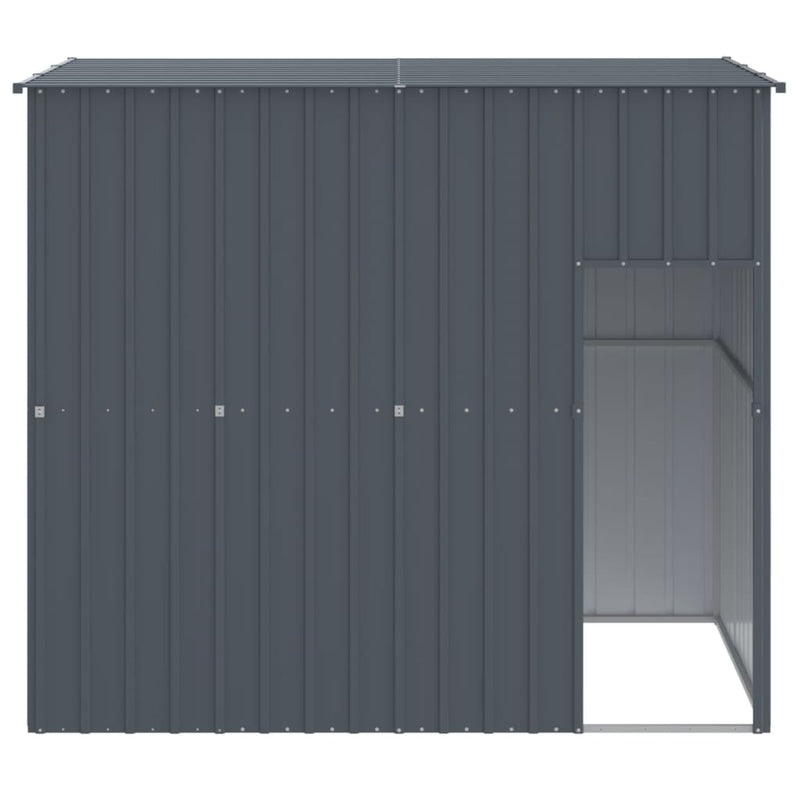 vidaXL antracit horganyzott acél kutyakennel tetővel 214x153x181 cm