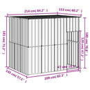 vidaXL antracit horganyzott acél kutyakennel tetővel 214x153x181 cm