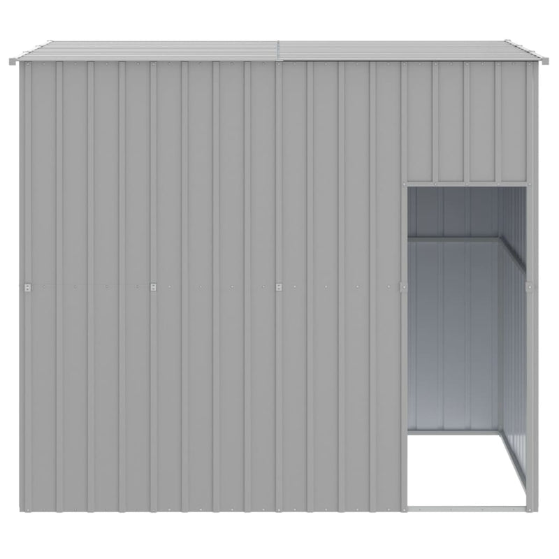vidaXL világosszürke horganyzott acél tetős kutyakennel 214x153x181 cm
