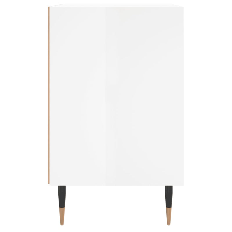 vidaXL magasfényű fehér szerelt fa éjjeliszekrény 40x30x50 cm
