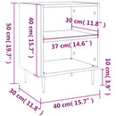 vidaXL 2 db betonszürke szerelt fa éjjeliszekrény 40x30x50 cm