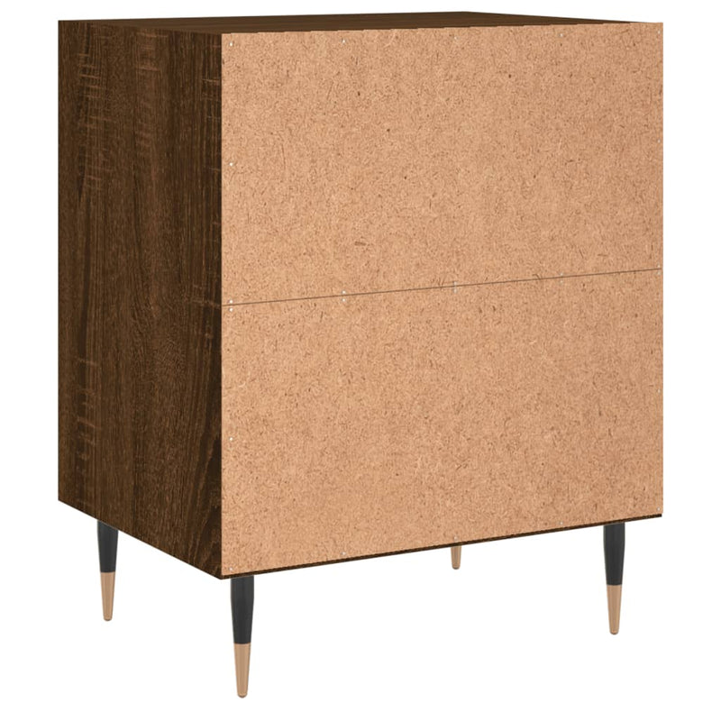 vidaXL 2 db barna tölgyszínű szerelt fa éjjeliszekrény 40x30x50 cm