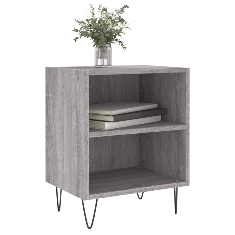 vidaXL 2 db szürke-sonoma színű szerelt fa éjjeliszekrény 40x30x50 cm