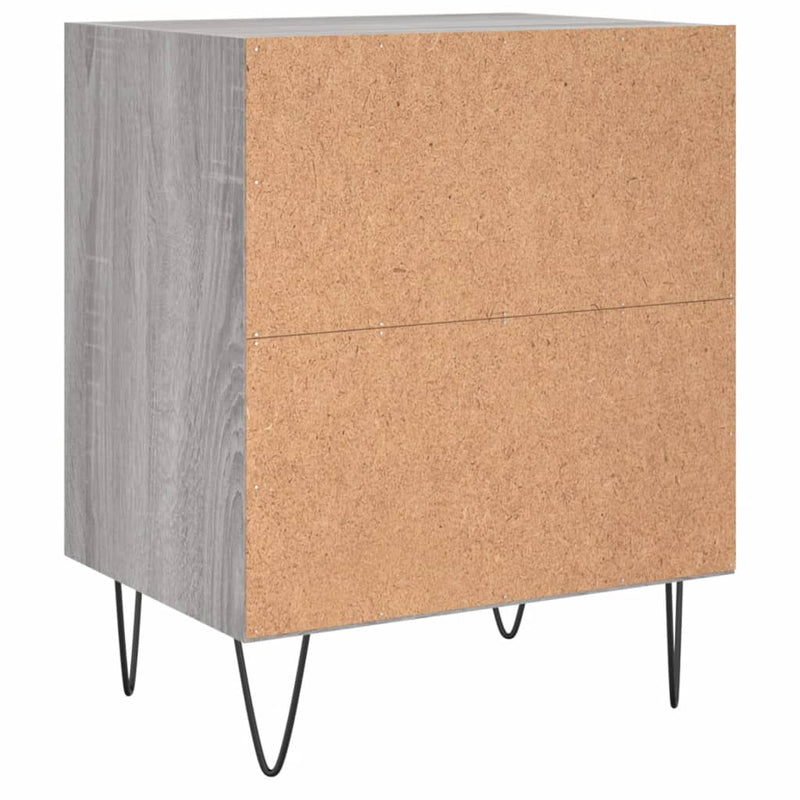 vidaXL 2 db szürke-sonoma színű szerelt fa éjjeliszekrény 40x30x50 cm