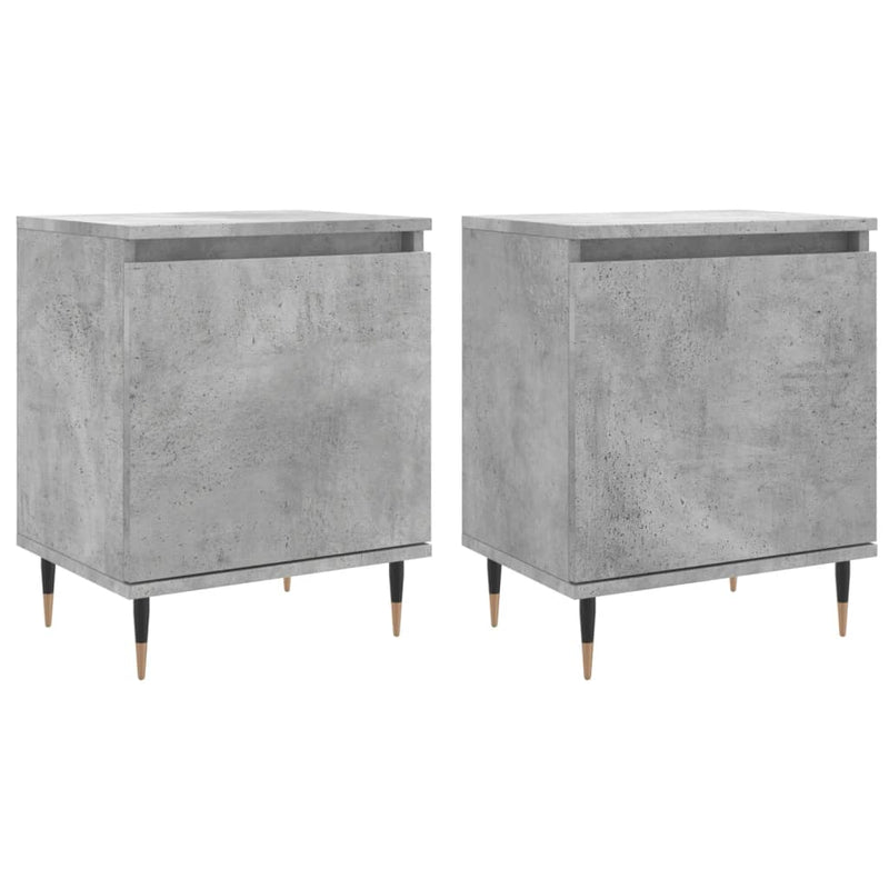 vidaXL 2 db betonszürke szerelt fa éjjeliszekrény 40x30x50 cm