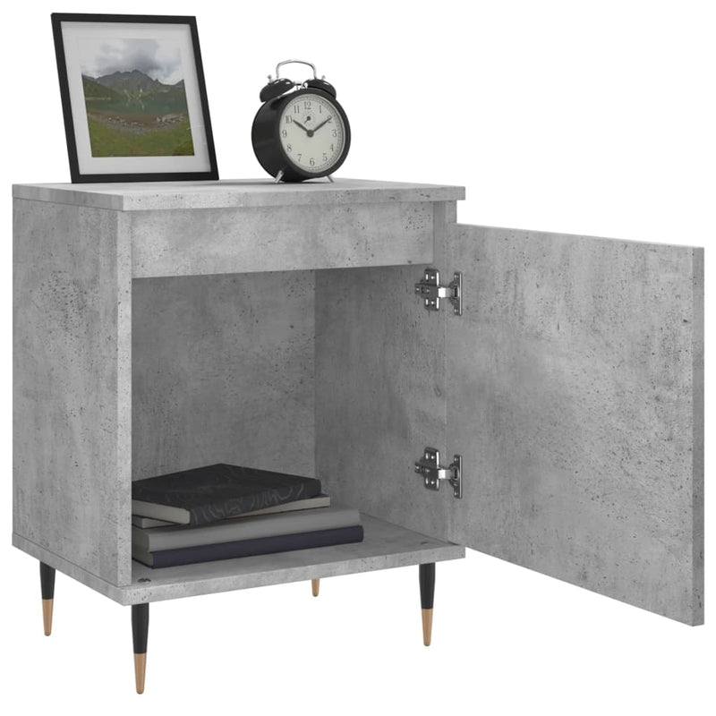 vidaXL 2 db betonszürke szerelt fa éjjeliszekrény 40x30x50 cm