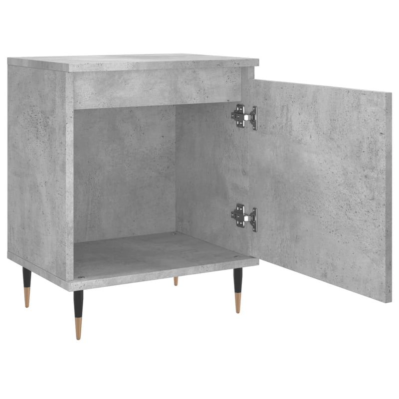 vidaXL 2 db betonszürke szerelt fa éjjeliszekrény 40x30x50 cm