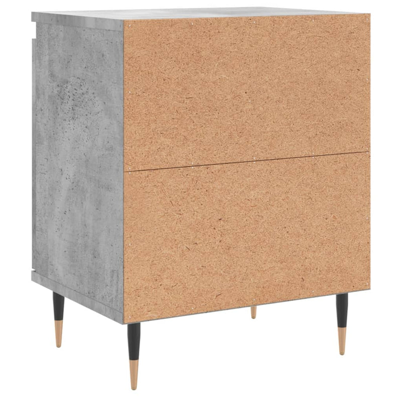 vidaXL 2 db betonszürke szerelt fa éjjeliszekrény 40x30x50 cm
