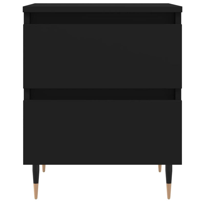 vidaXL 2 db fekete szerelt fa éjjeliszekrény 40 x 35 x 50 cm