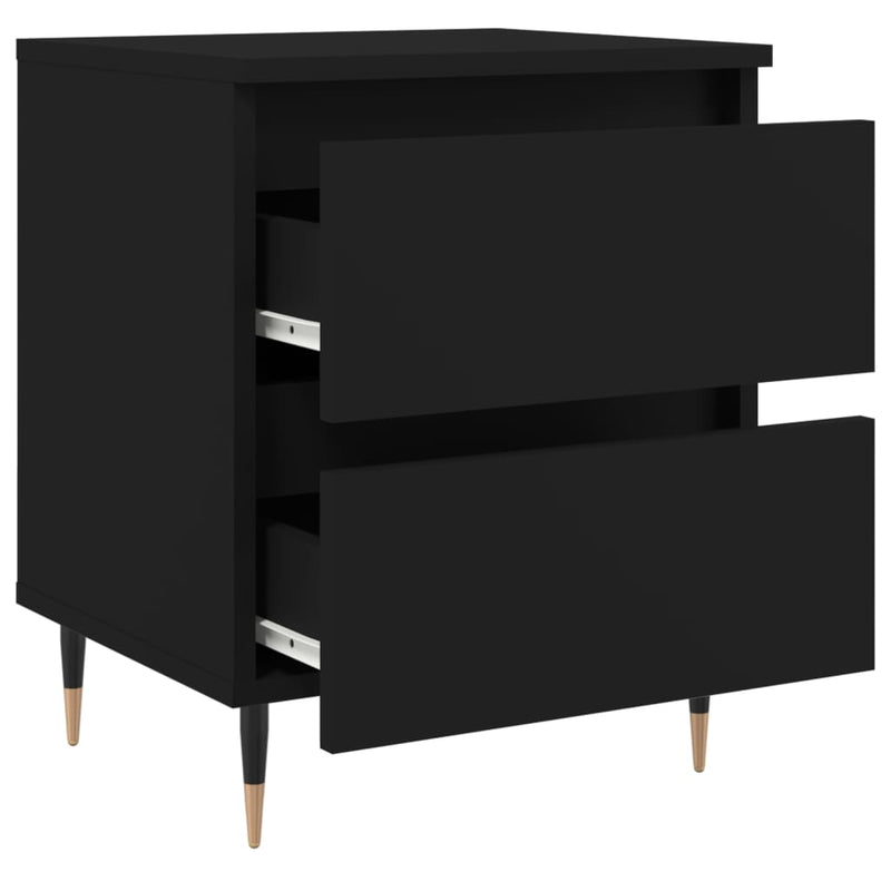 vidaXL 2 db fekete szerelt fa éjjeliszekrény 40 x 35 x 50 cm