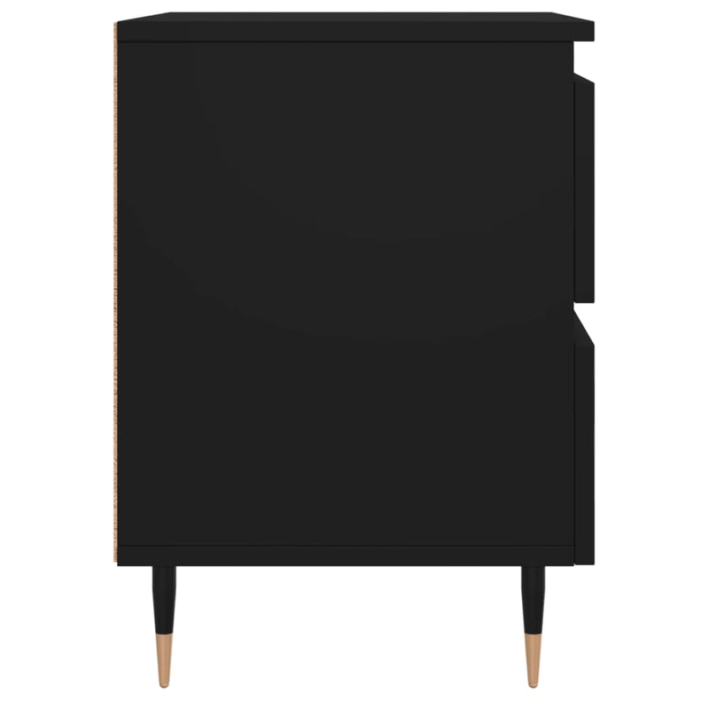 vidaXL 2 db fekete szerelt fa éjjeliszekrény 40 x 35 x 50 cm