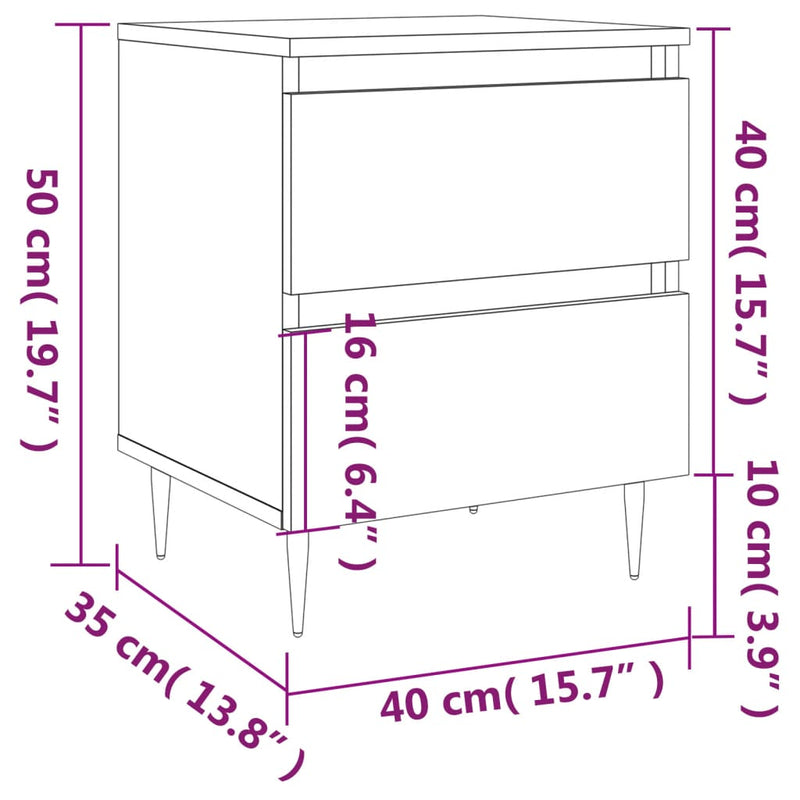 vidaXL betonszürke szerelt fa éjjeliszekrény 40x35x50 cm