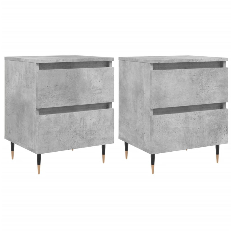 vidaXL 2 db betonszürke szerelt fa éjjeliszekrény 40 x 35 x 50 cm