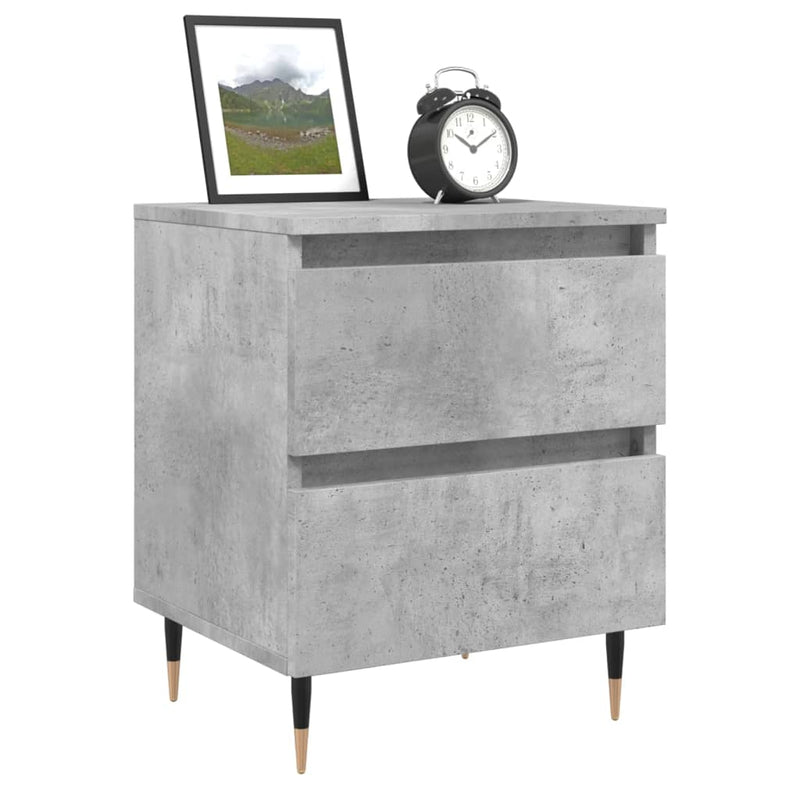 vidaXL 2 db betonszürke szerelt fa éjjeliszekrény 40 x 35 x 50 cm