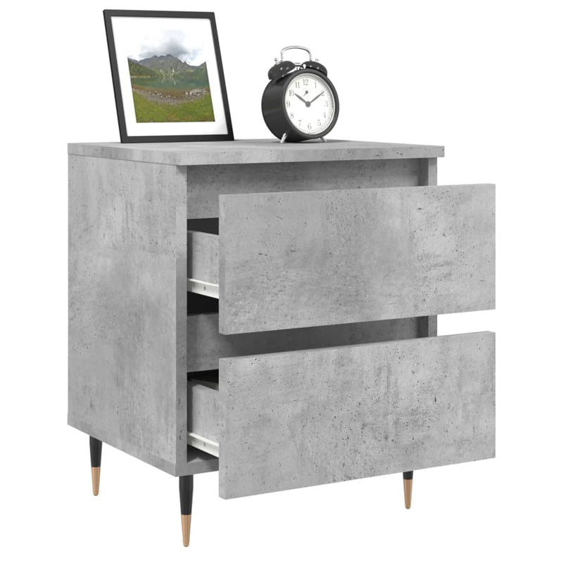 vidaXL 2 db betonszürke szerelt fa éjjeliszekrény 40 x 35 x 50 cm