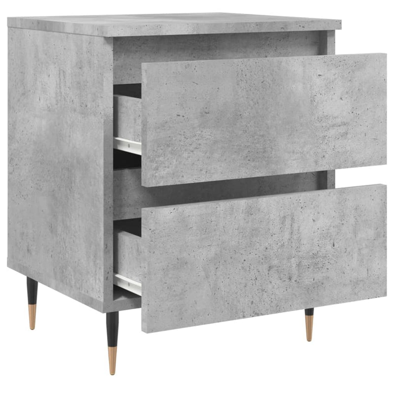 vidaXL 2 db betonszürke szerelt fa éjjeliszekrény 40 x 35 x 50 cm