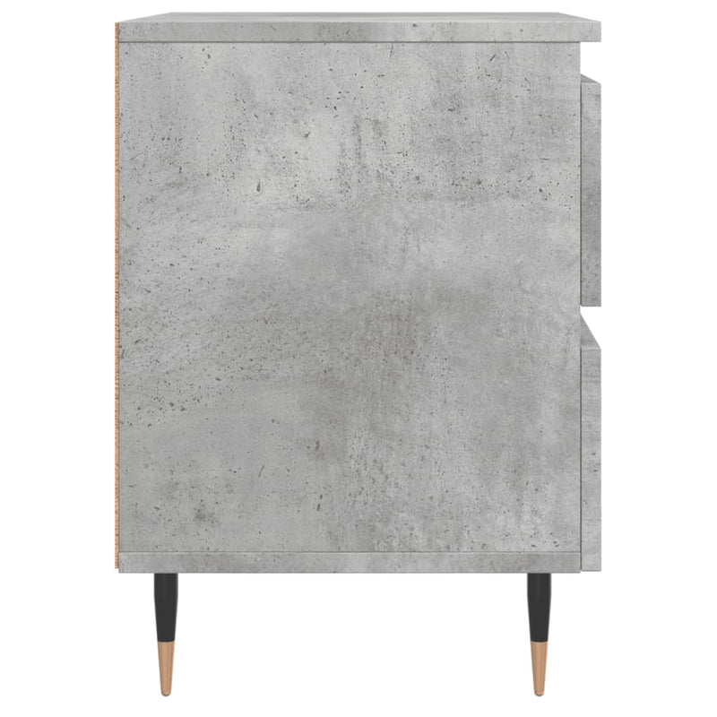 vidaXL 2 db betonszürke szerelt fa éjjeliszekrény 40 x 35 x 50 cm