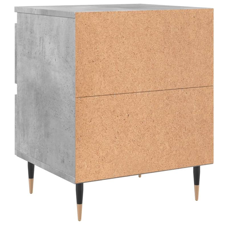 vidaXL 2 db betonszürke szerelt fa éjjeliszekrény 40 x 35 x 50 cm