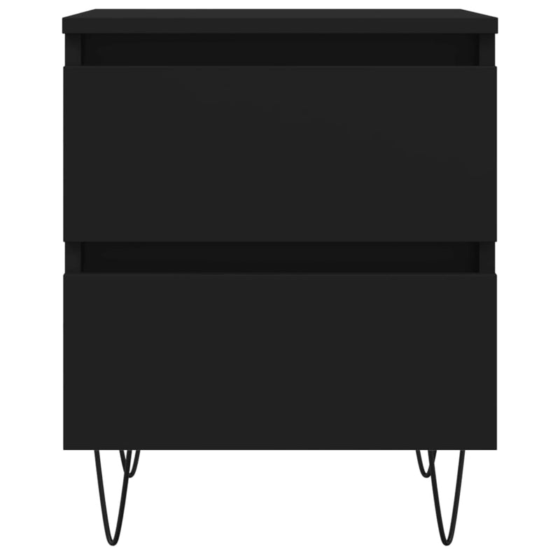 vidaXL 2 db fekete szerelt fa éjjeliszekrény 40 x 35 x 50 cm