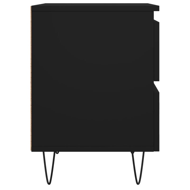vidaXL 2 db fekete szerelt fa éjjeliszekrény 40 x 35 x 50 cm