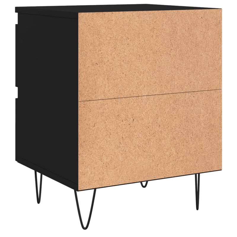 vidaXL 2 db fekete szerelt fa éjjeliszekrény 40 x 35 x 50 cm